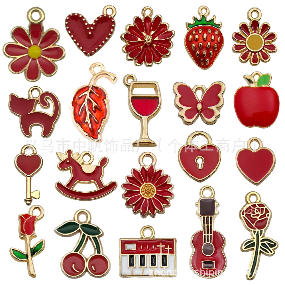 C-5- Red mixed charms 20 psc