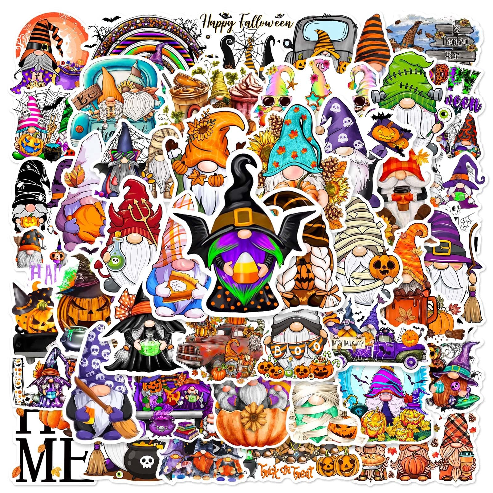 S-300- Halloween Dwarf Doodle Stickers -50Pcs each pack