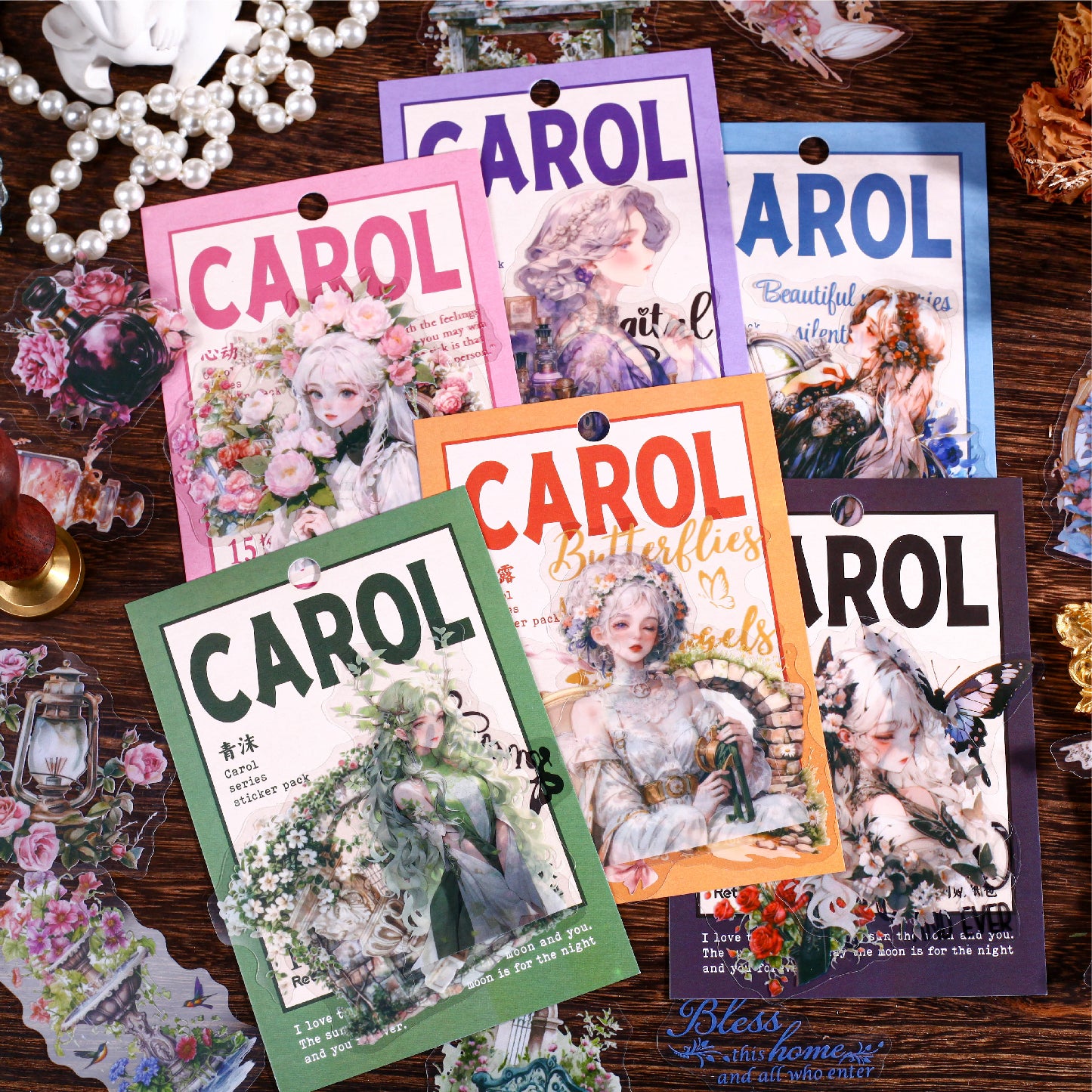 S-72- Carol Series Sticker -15Pcs each pack