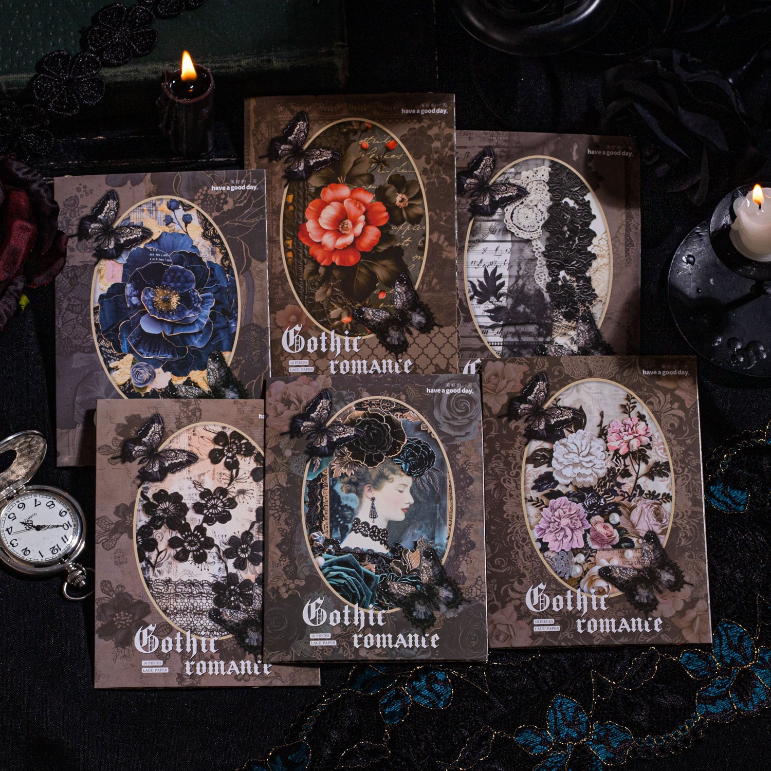 P-155- Gothic Romance Series Paper -10Pcs each pack