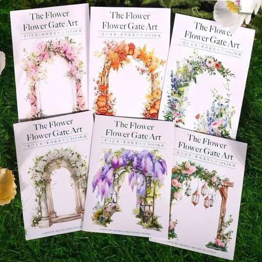 S-302- Flower Gate Art Series Stickers -5Pcs each pack