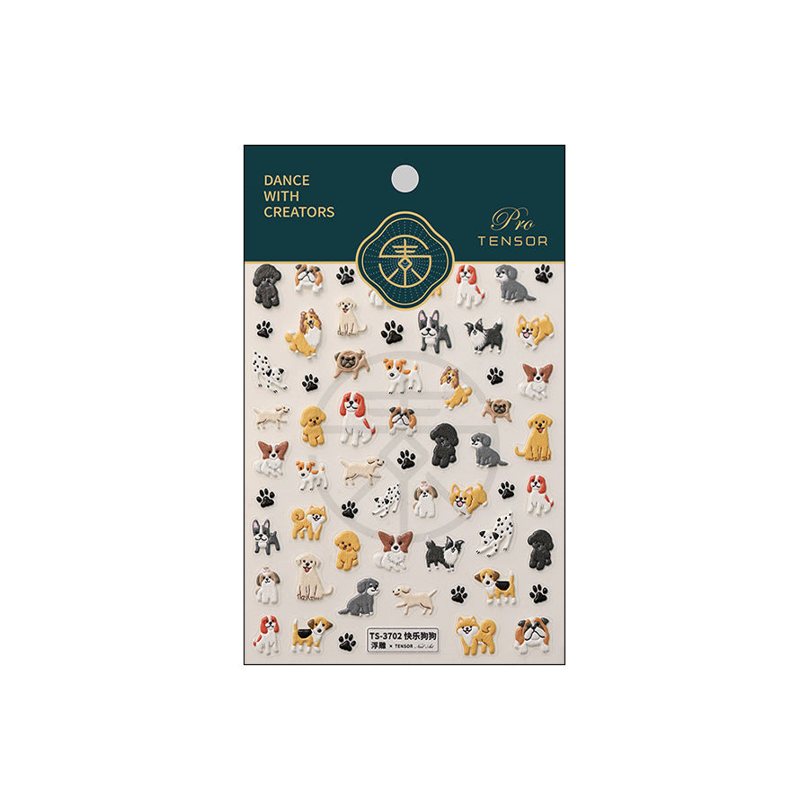 M-33- Puppies Embossed Mini sticker 1 Pcs