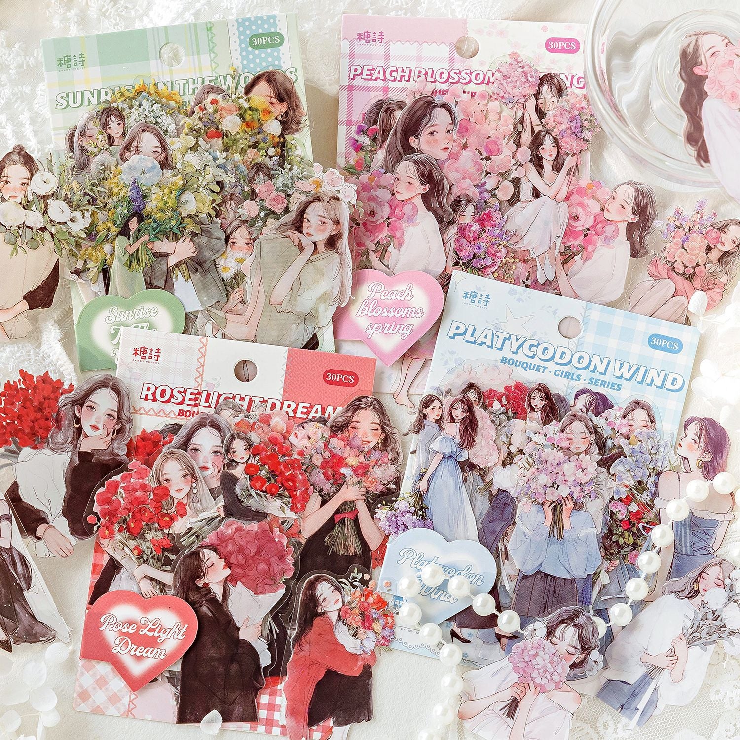 S-173- B0uquet girls Seriess Stickers -30Pcs each pack