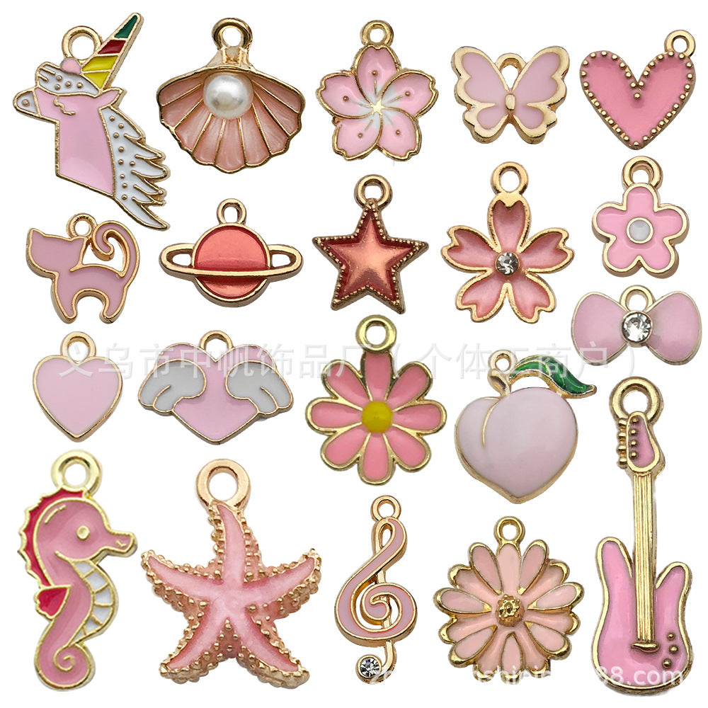 C-3- Pink mixed charms 20 psc