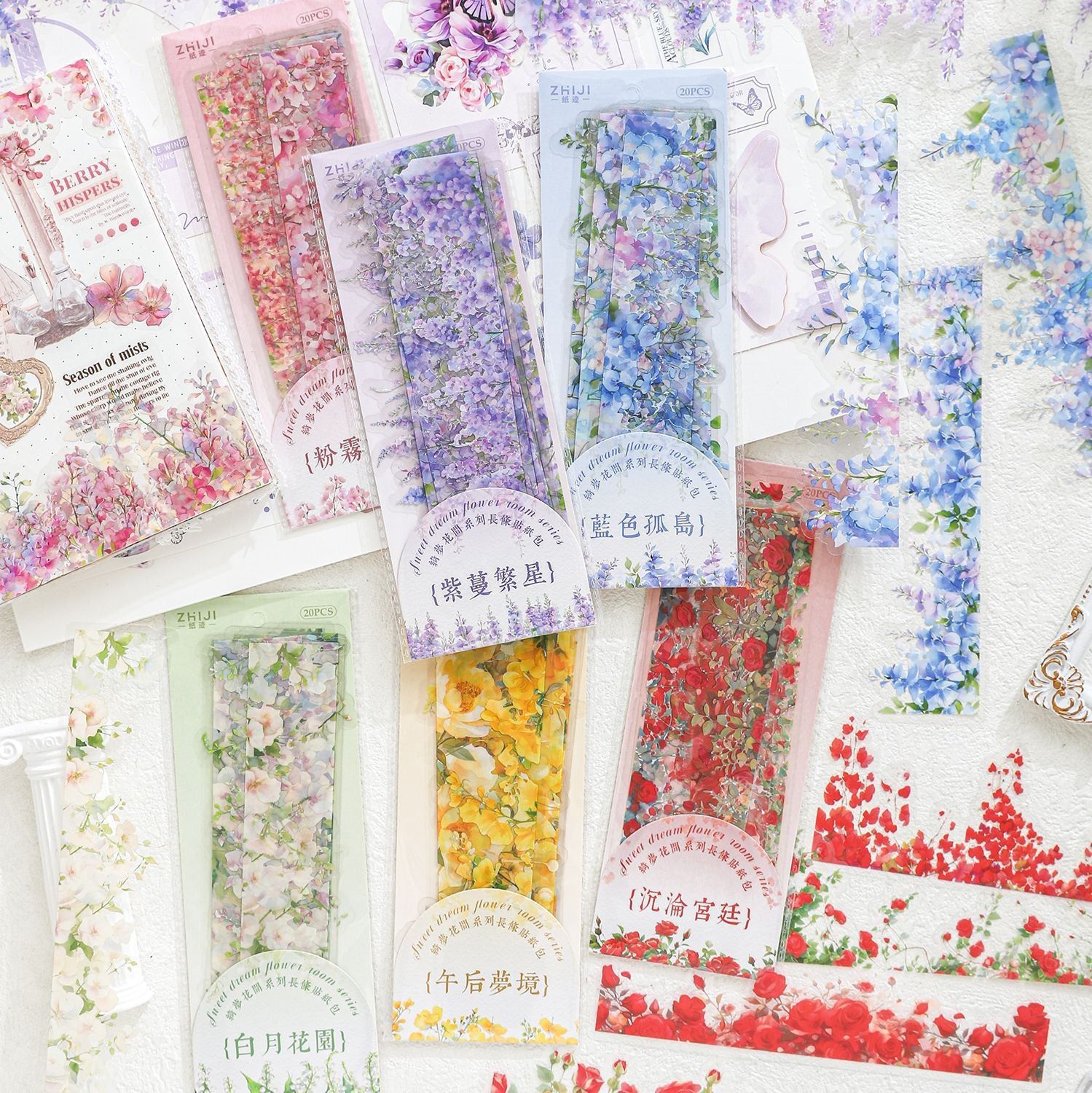 S-223-  Between Flowers Series Sticker -10Pcs each pack