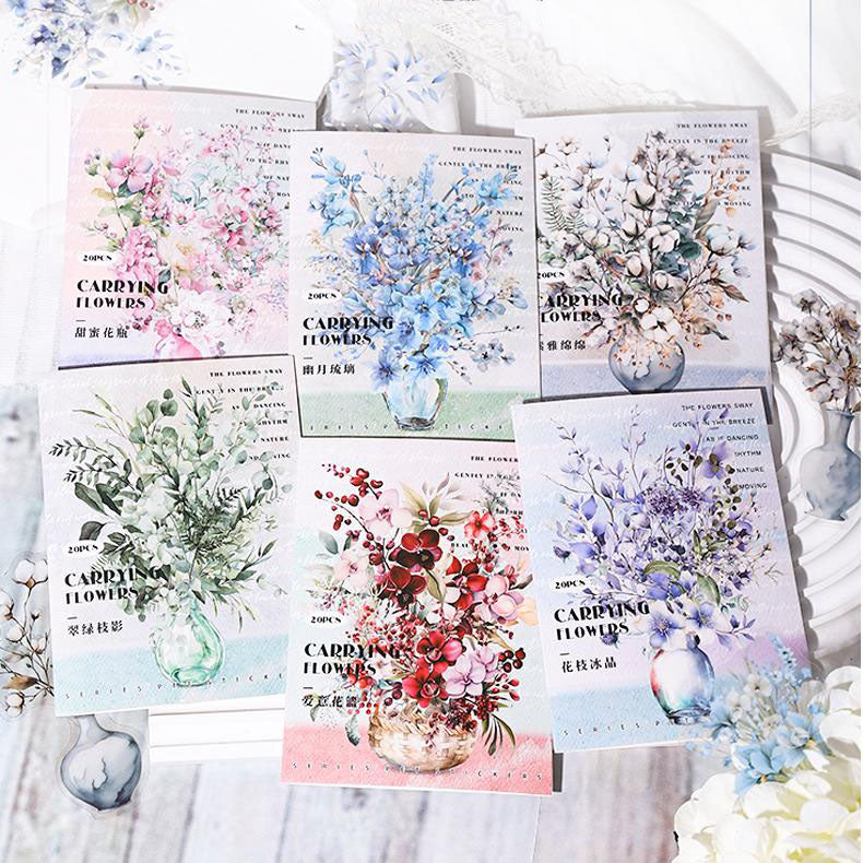 S-32- Flowers in Bloom Series Sticker -20Pcs each pack