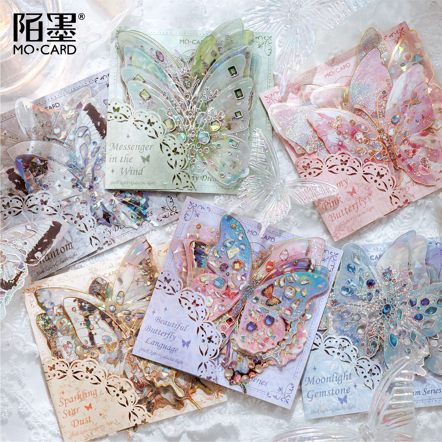 S-219- Gemstone Butterfly Dream Series Sticker -10Pcs each pack