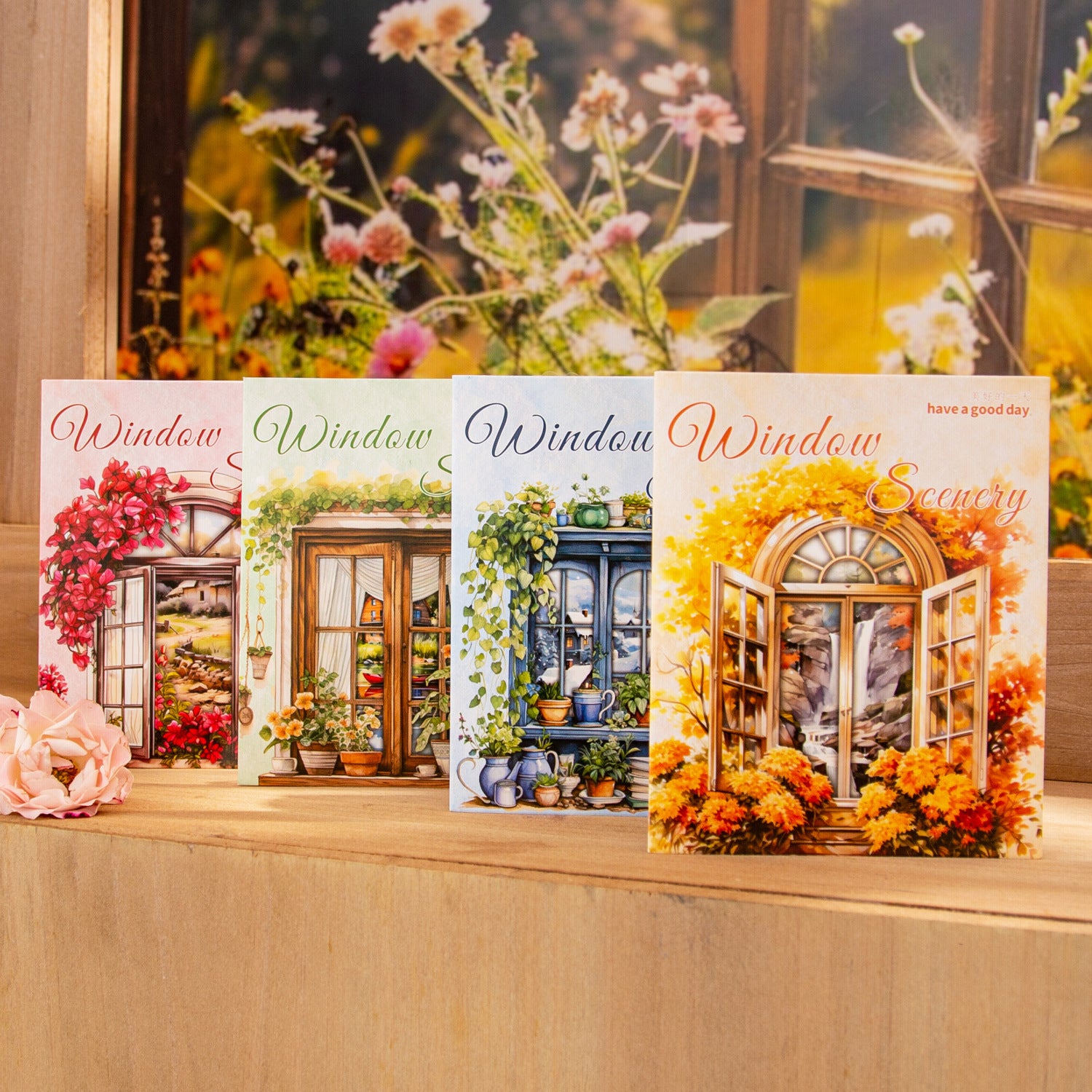 S-141- Four Seasons Window View Series Sticker-10Pcs each pack