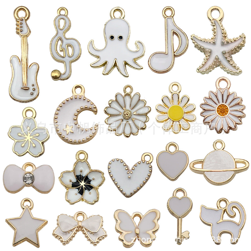 C-6- White mixed charms 20 psc