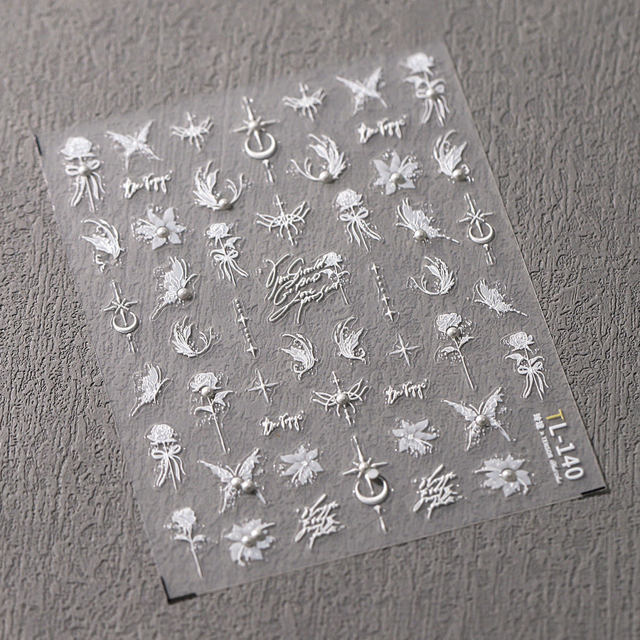 M-38- Butterfly Embossed Mini sticker 1 Pcs