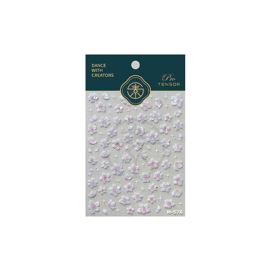 M-29- Cherry blossom Embossed Mini sticker 1 Pcs