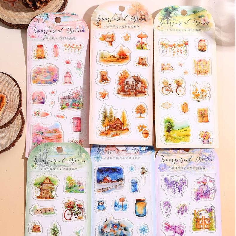 S-33- Transparent Dreamland Series Sticker -1Pcs each pack