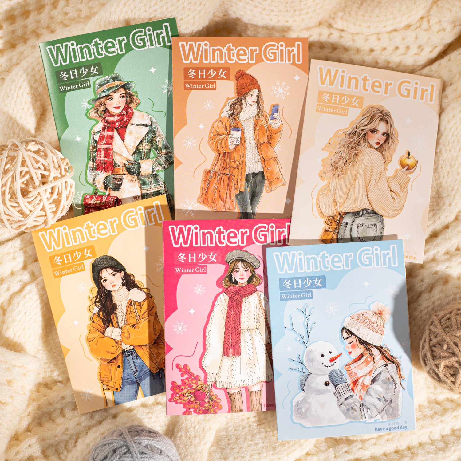 S-386- Winter Girl Series Stickers -20Pcs each pack