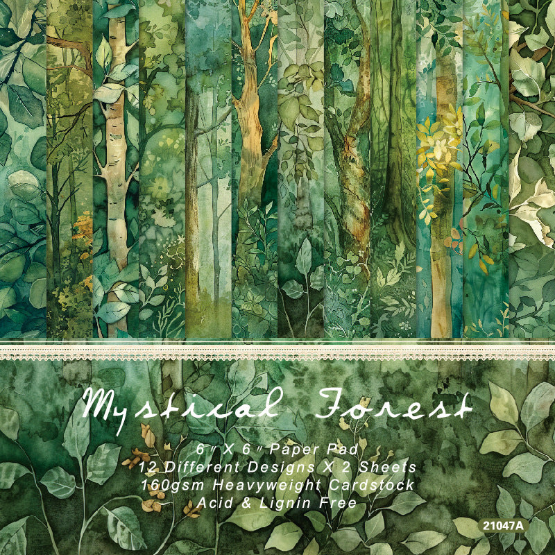 P-260- Mysterious forest background paper 21047A -24Pcs each pack