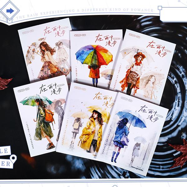 S-447- Walking in the Rain Series Sticker -15Pcs each pack