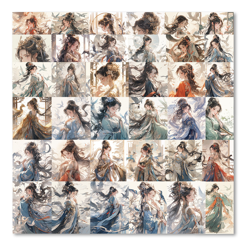 S-158- Ancient Style Character Stickers -50Pcs each pack