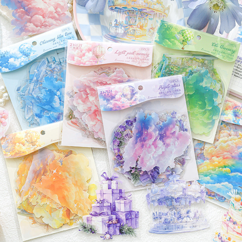 S-108- Floating Dreams and Clouds Series Sticker -15Pcs each pack