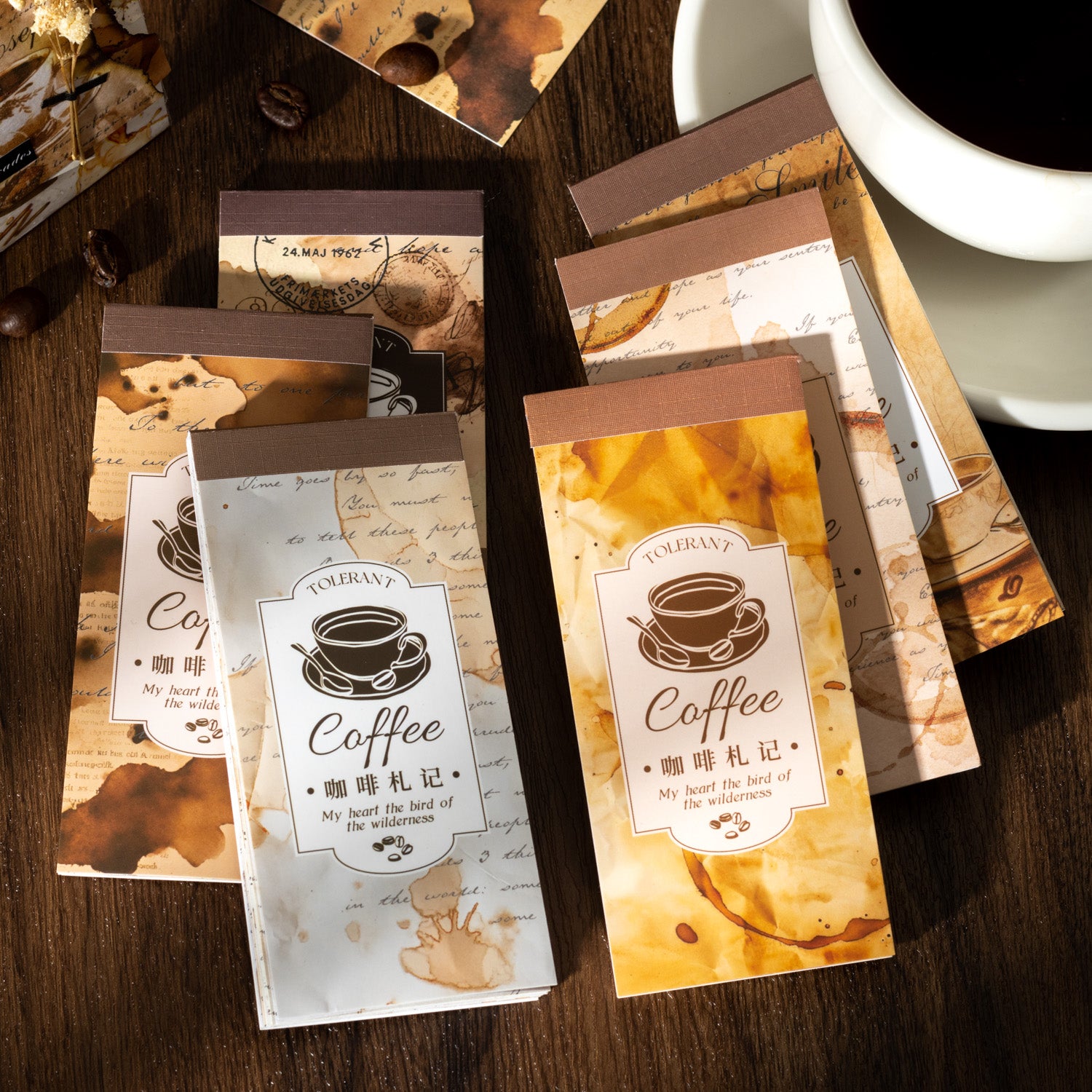 S-38- Coffee Journal Series Sticker book -20Pcs each pack