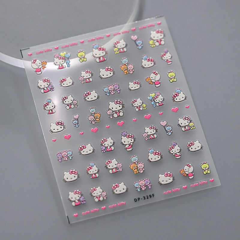 M-13- Kitty Embossed Mini sticker 1 Pcs