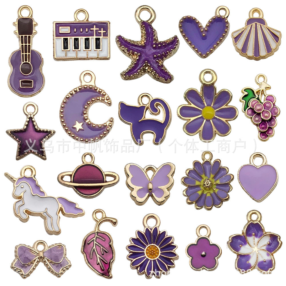 C-4- Purple mixed charms 20 psc