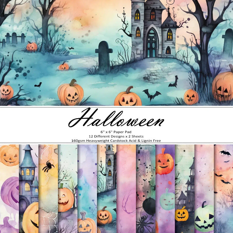 P-209- Halloween  background paper 240613 -24Pcs each pack