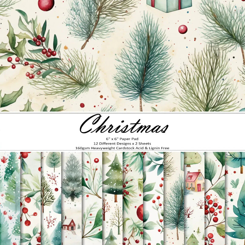 P-219- Christmas background paper 240618 -24Pcs each pack