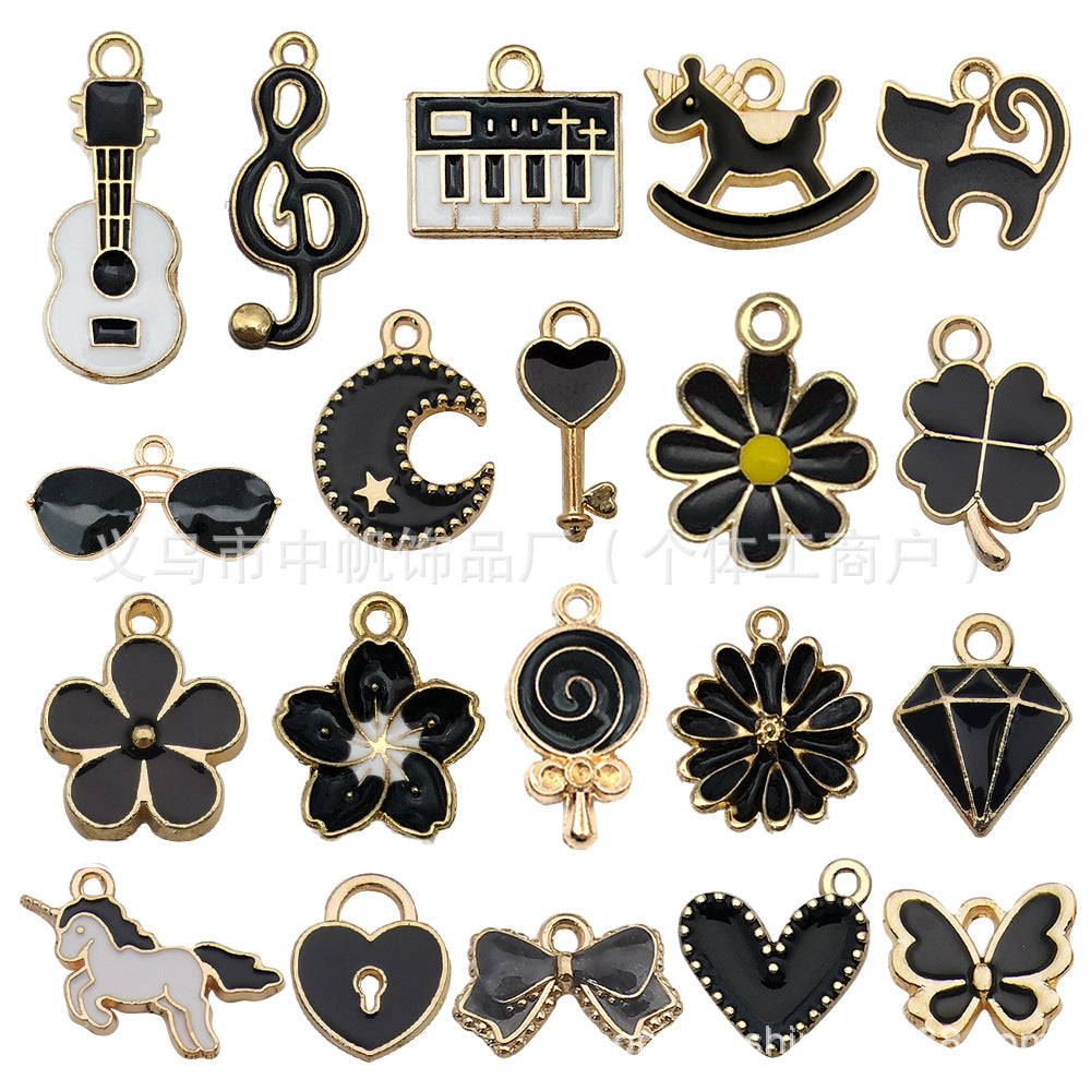 C-1- Black mixed charms 20 psc