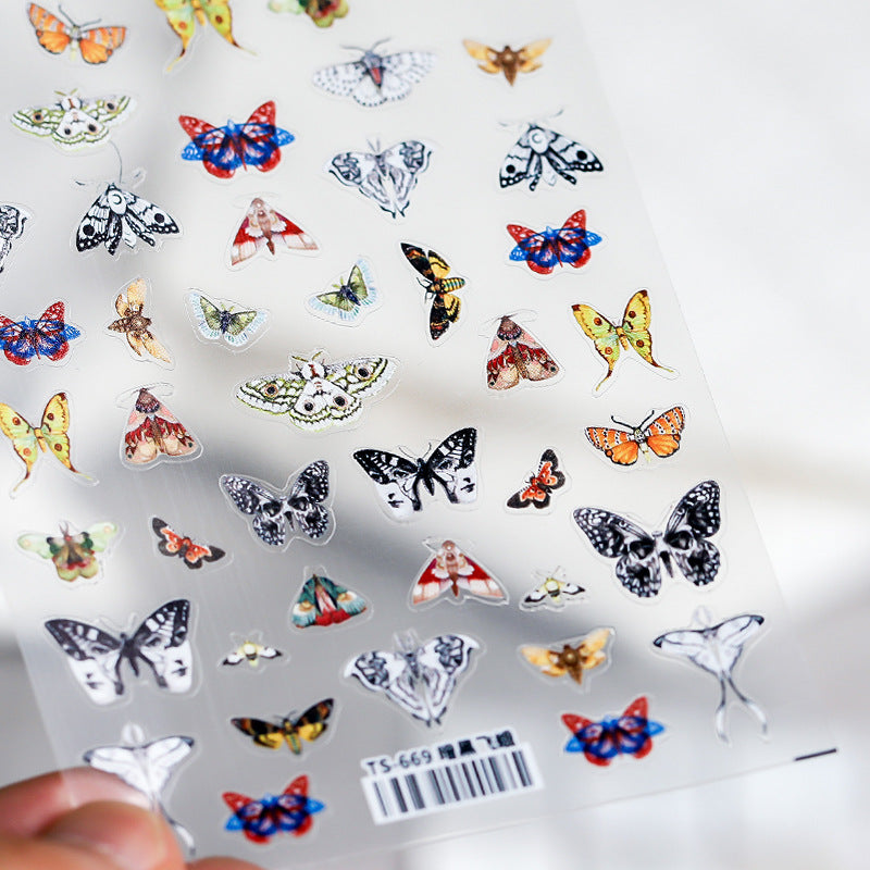 M-35- Moth Flat Mini sticker 1 Pcs