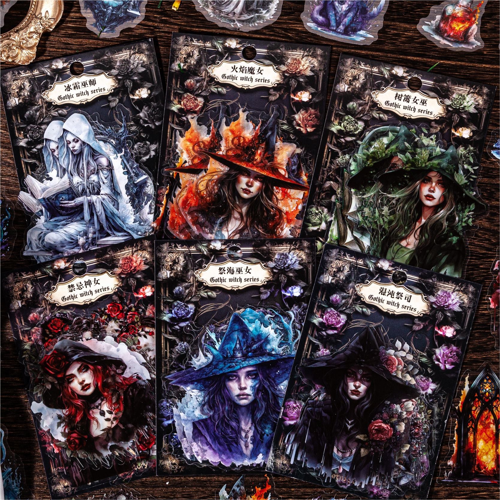 S-342- Gothic Witch Series Stickers -20Pcs each pack