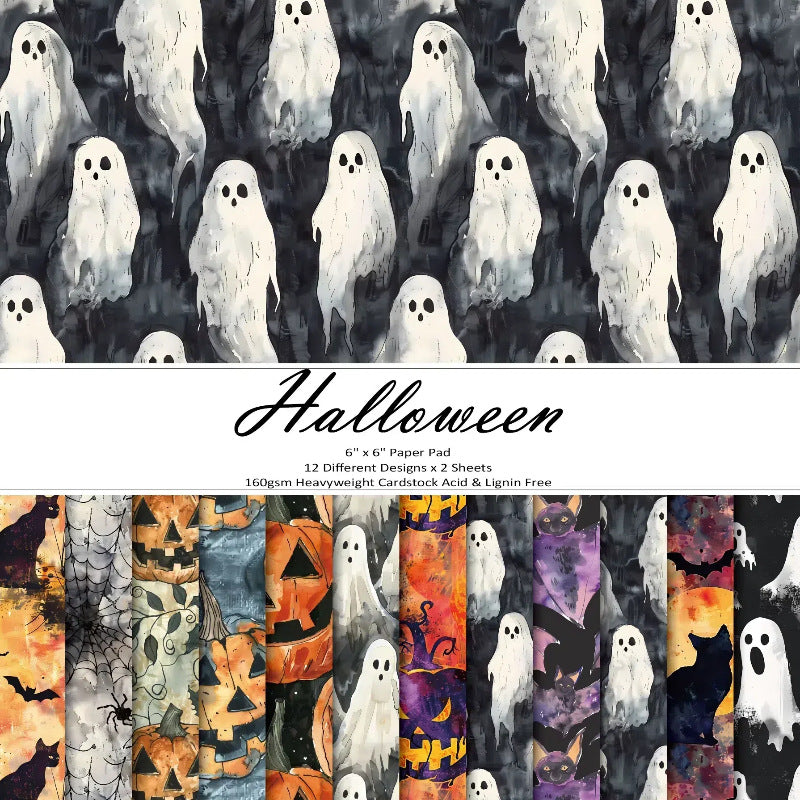 P-207- Halloween background paper 240615 -24Pcs each pack