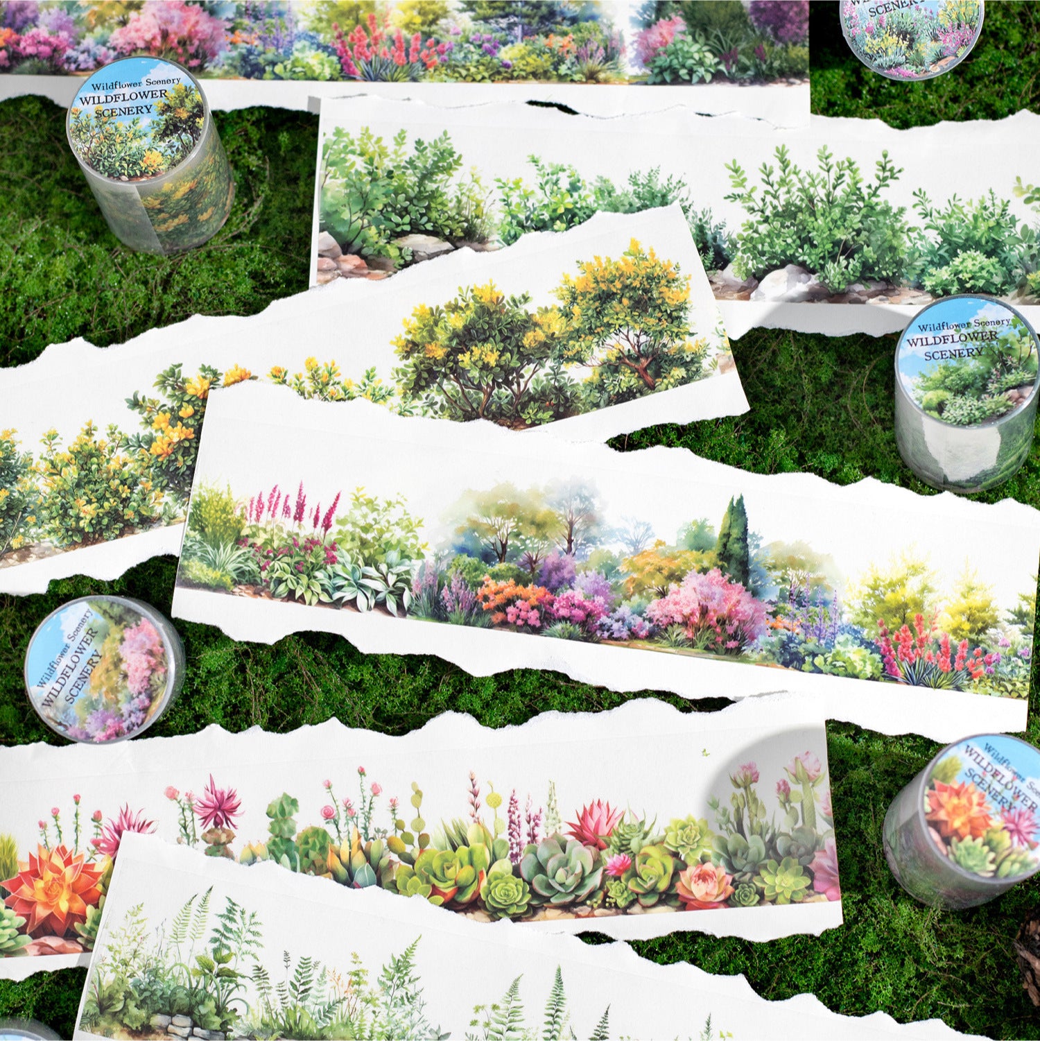 T-95- Mountain and Wildflower Series PET tape -5CM*2m