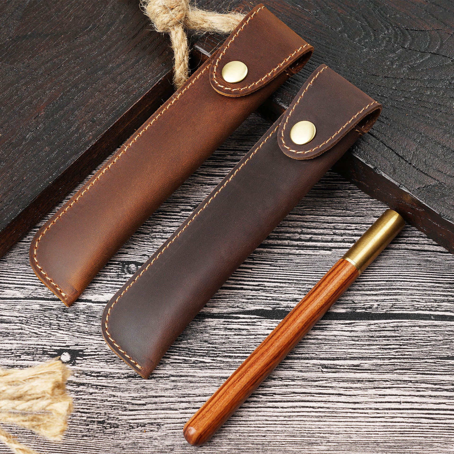 L-24-Original Genuine Leather Pen Case