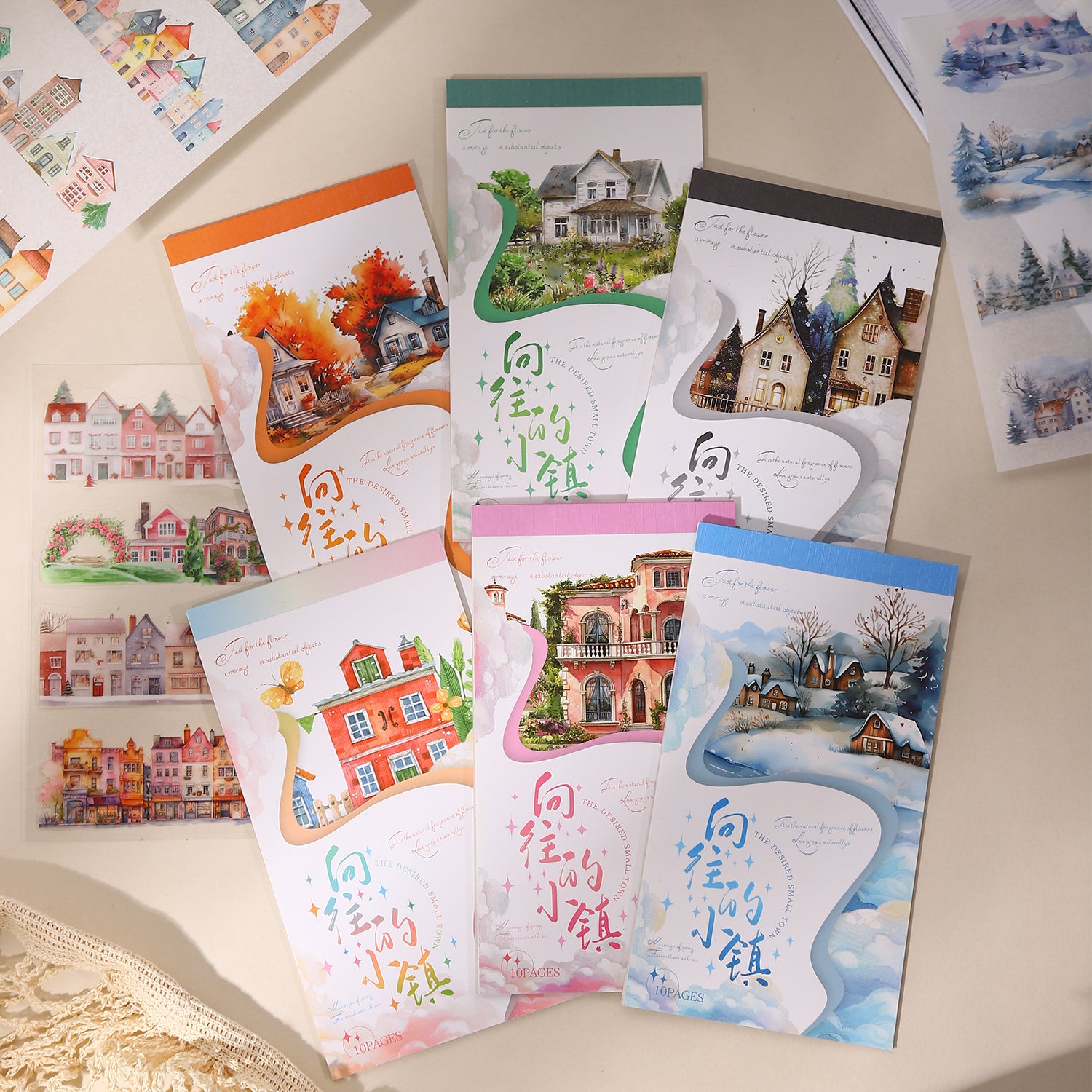 S-102- Yearning for a Small Town Series Sticker book -10Pcs each pack