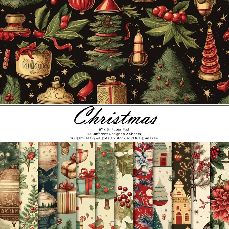 P-218- Christmas background paper 240616 -24Pcs each pack