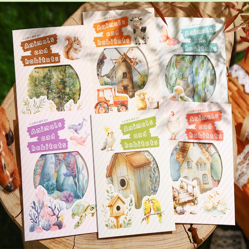 S-454- Animals and Habitats Series Sticker -20Pcs each pack