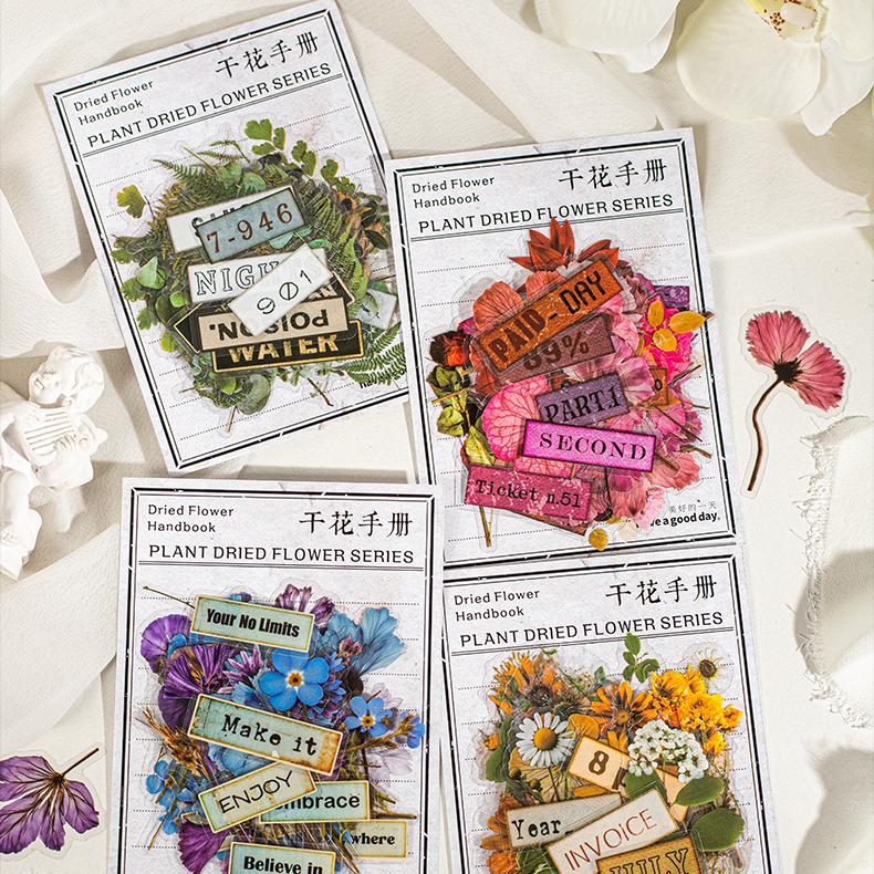 S-462- Dried Flowers Brochure Series Sticker -50Pcs each pack