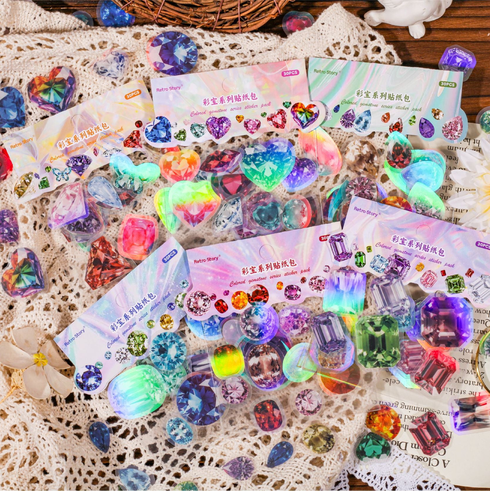 S-430- Colorful Jewelry Series Sticker -30Pcs each pack