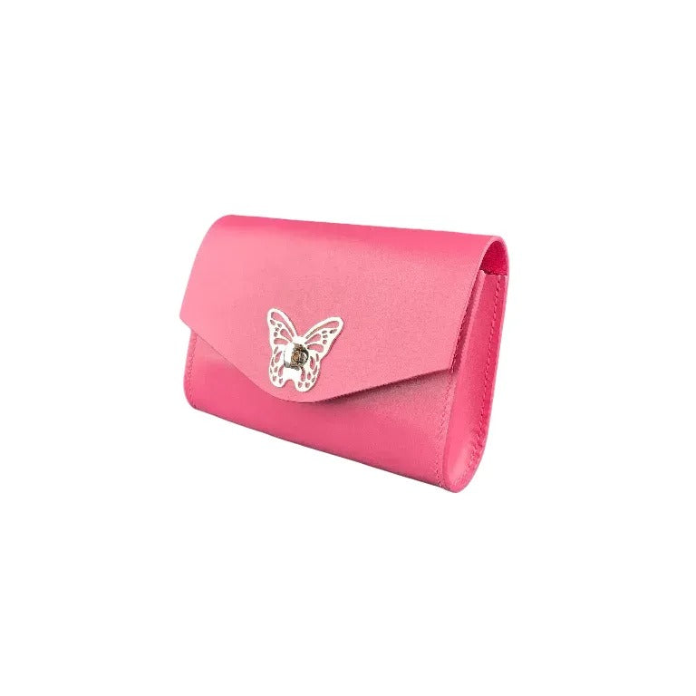 Handmade leather bag (Pink) 6.89*4.96 inch