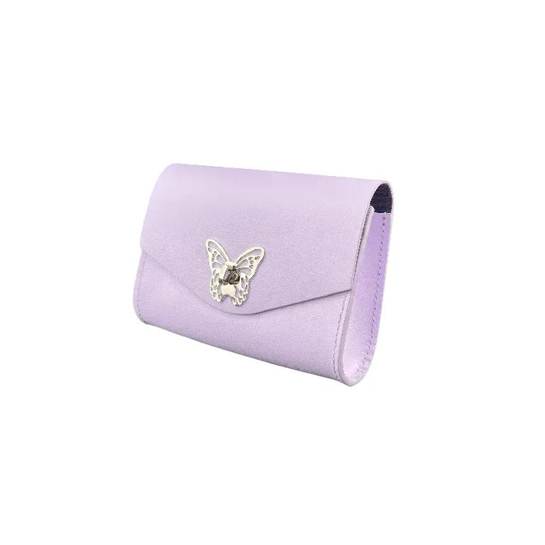 Handmade leather bag (Purple) 6.89*4.96 inch