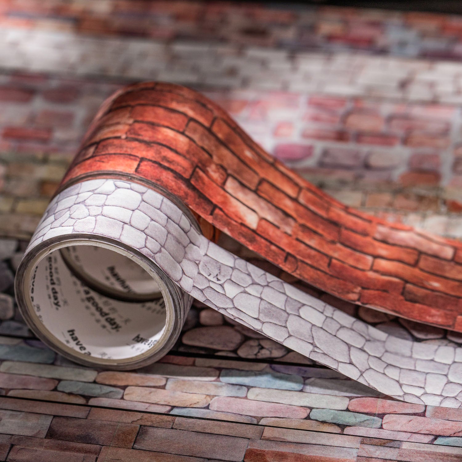 T-19- Red Wall Brick Series Washi tape -2CM*2M+3.5CM*2M