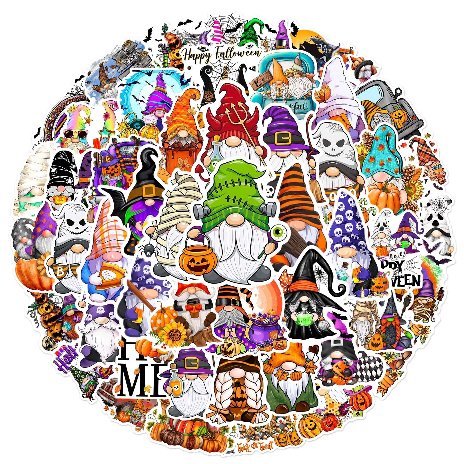 S-300- Halloween Dwarf Doodle Stickers -50Pcs each pack