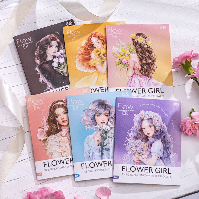 S-176- The Girl with the Flowers Series Stickers -20Pcs each pack