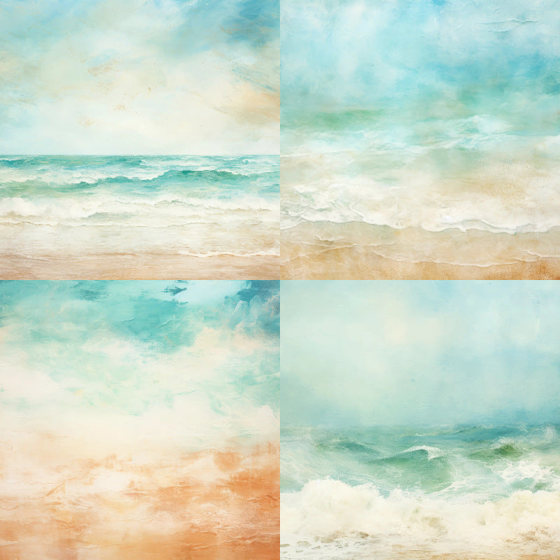 P-216- Sea Beach background paper 240608 -24Pcs each pack