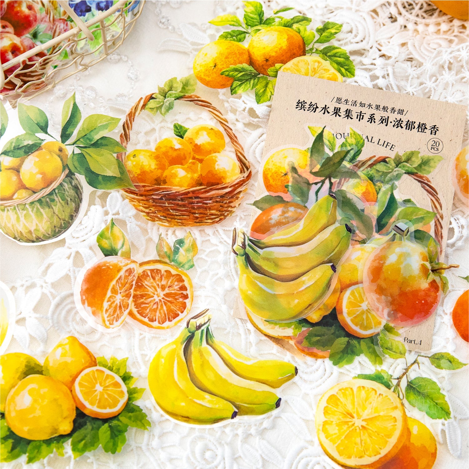 S-23- Colorful Fruit Market Series Sticker -20Pcs each pack