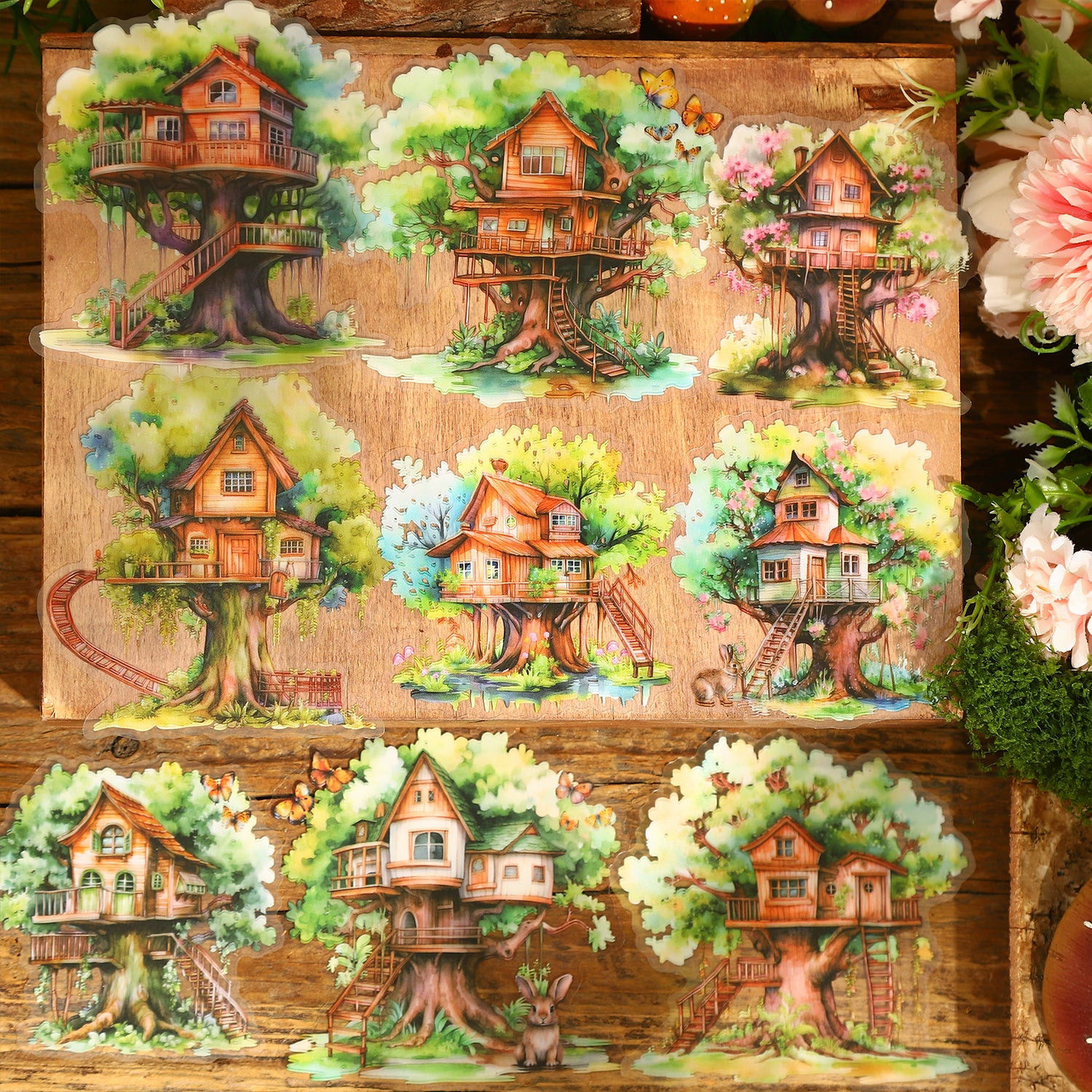 S-155- Forest Hut Series Sticker -10Pcs each pack