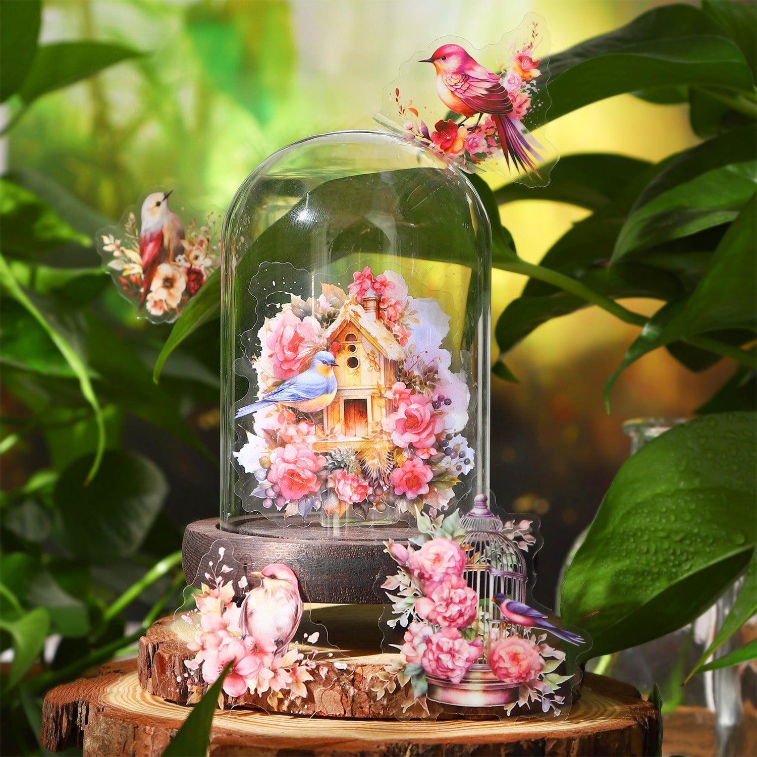 S-167- Birdsong Flower House Series Stickers -30Pcs each pack