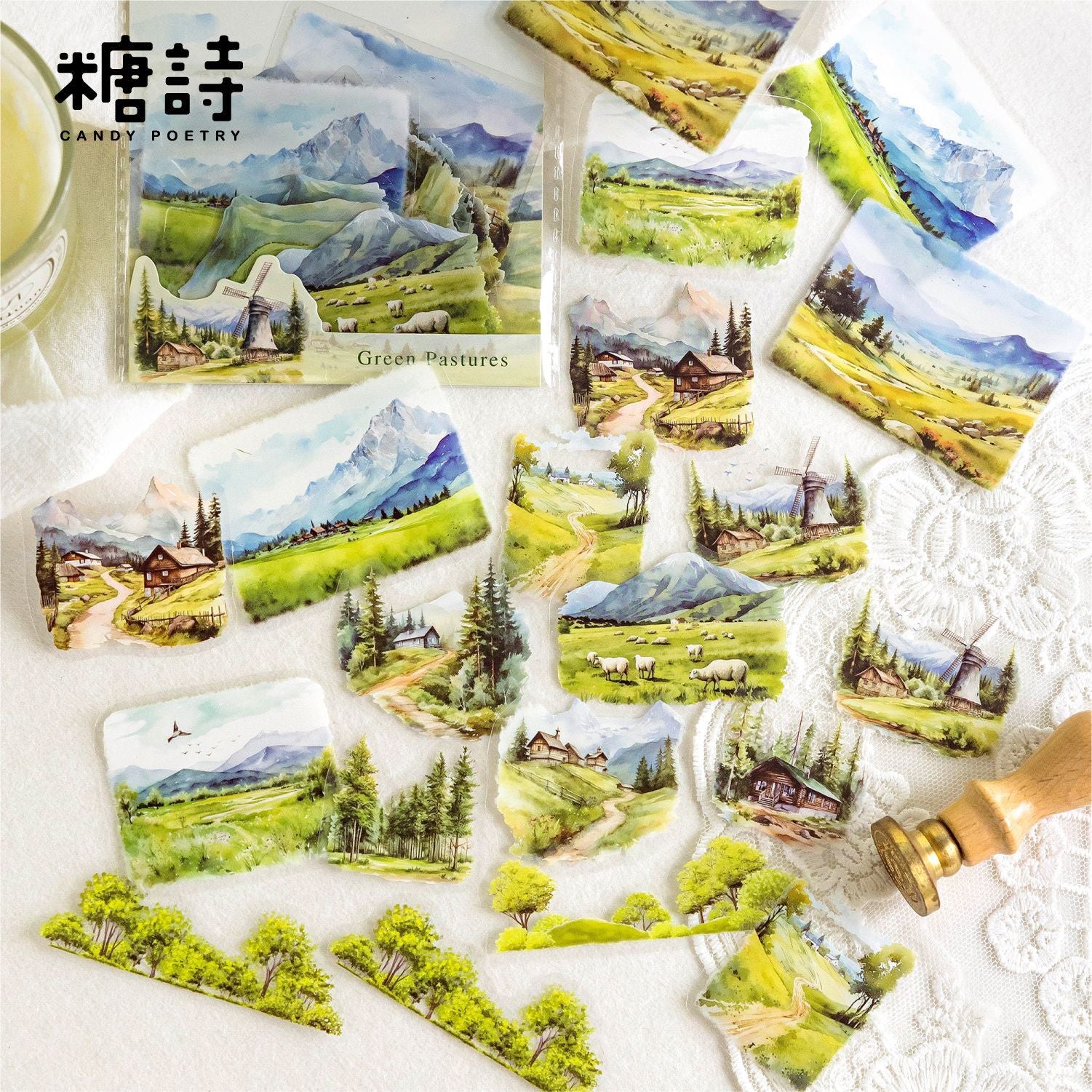 S-15- Forest Mountain Nature Series Sticker -30Pcs each pack