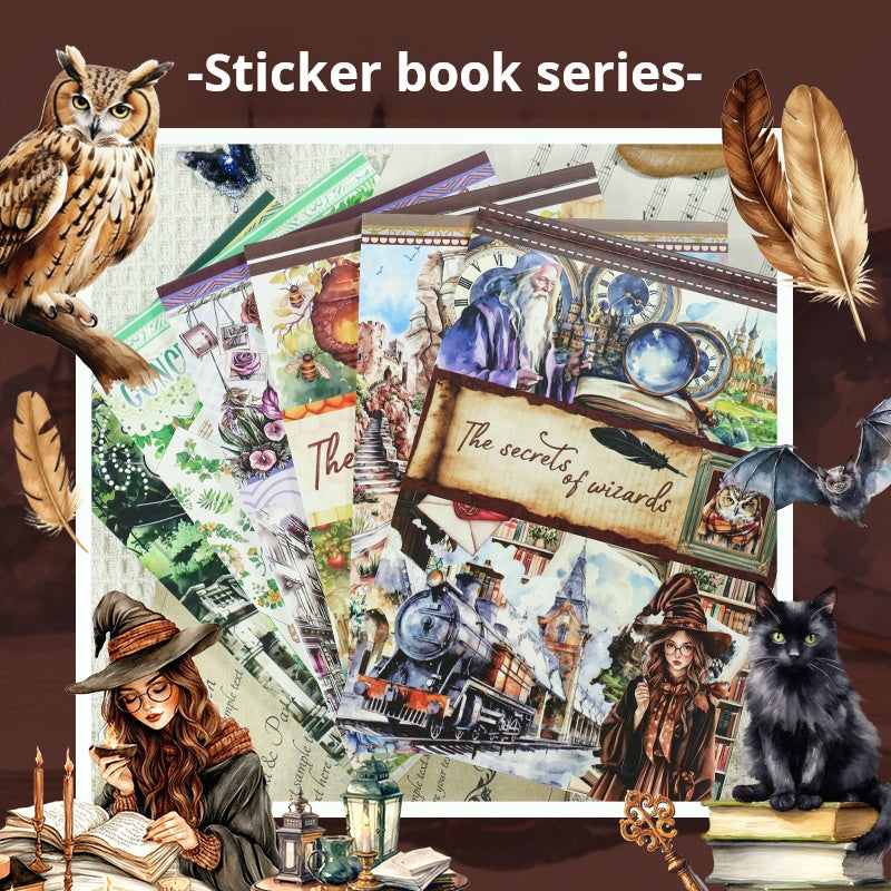 S-365- Magic Vintage Literature European and American Character Fairy Tale Series Stickers book-20Pcs each pack