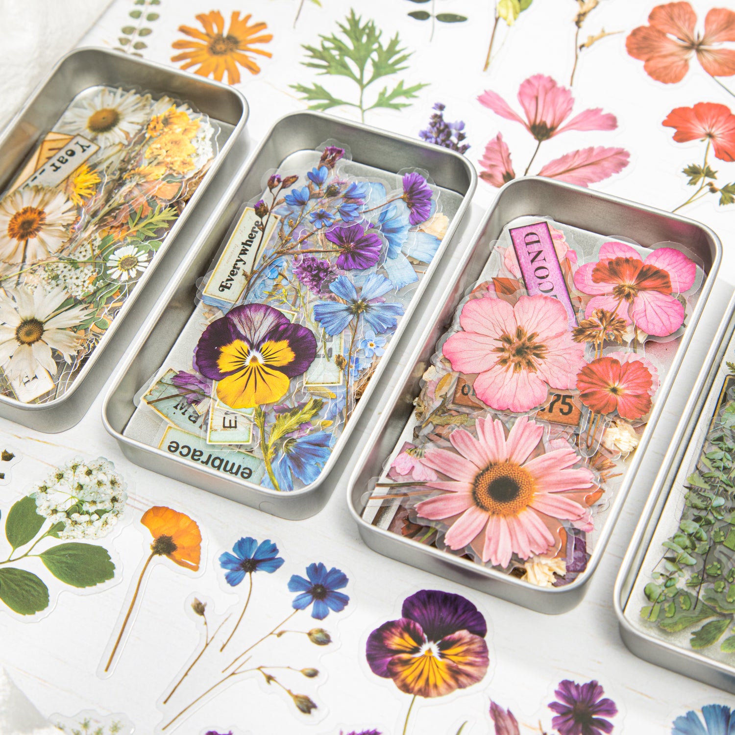 S-462- Dried Flowers Brochure Series Sticker -50Pcs each pack