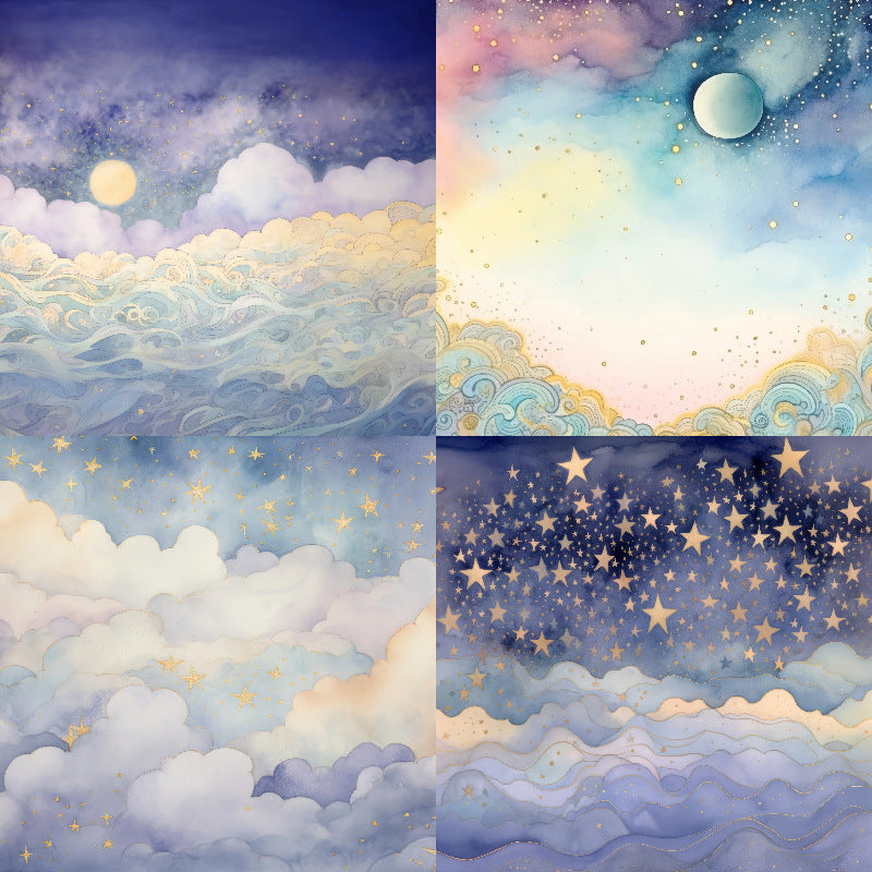 P-210- Starry sky  background paper 240604 -24Pcs each pack